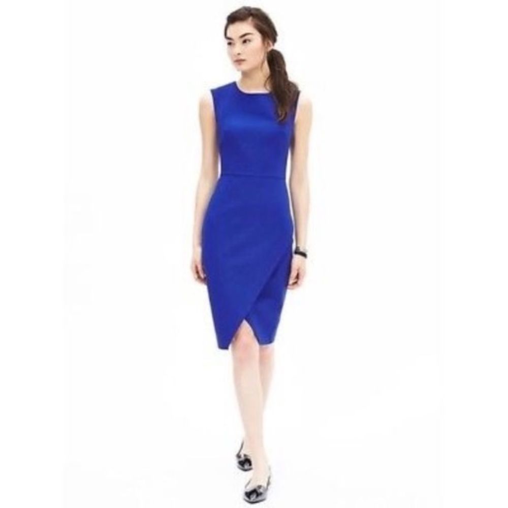 Banana Republic Cobalt Blue Sloan Envelope Dress EUC Size 6